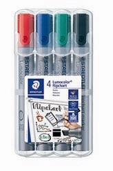 Staedtler Marker Lumocolor flip chart angled 2-5mm assorted colors (4)